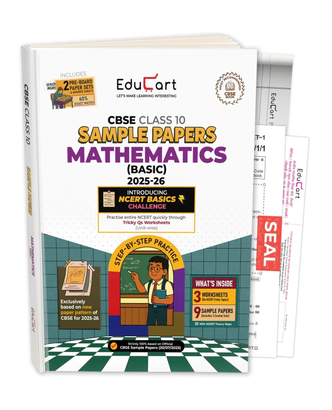 Educart CBSE Class 10 Sample Papers Mathematics (Basic) 2025-26 | Exclusive Practice Papers Based on Latest CBSE Pattern by Agrawal Group